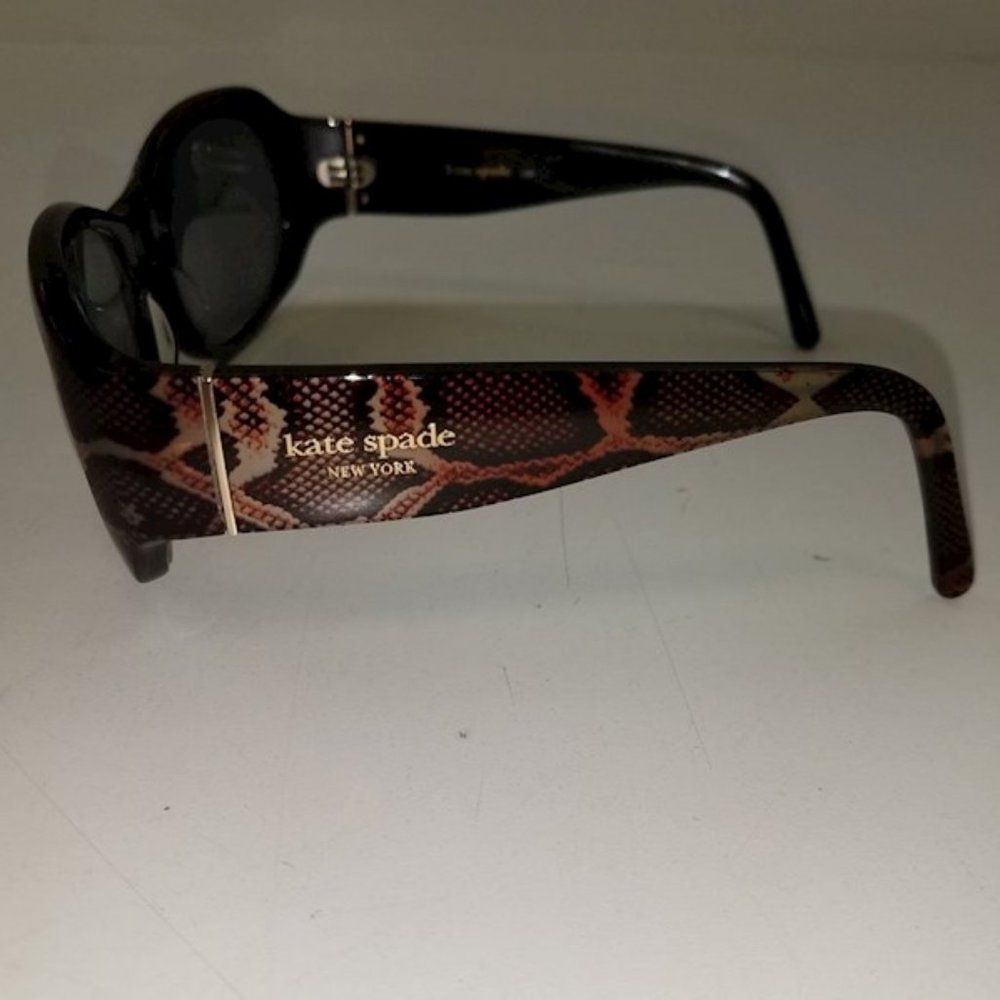 Kate Spade Prescriptive Snake print Brown Gold Sunglasses W/ Green kate sp Case - Picture 1 of 8